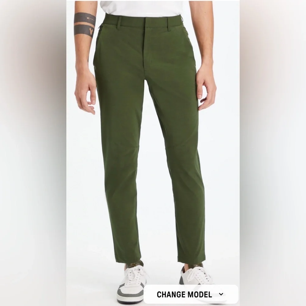 Fabletics Men’s Performance Golf Pants Stretch Olive Green Slim 32x28